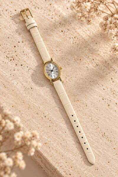 YUESSE Minimal Vintage Retro Siyah Kahve Taba Krem Deri Kordon 20mm Kol Saati