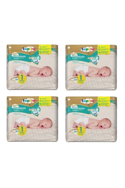 lupilu Scutece Premium Derma Soft, Mărimea 1, 2-5 kg, 104 bucăți
