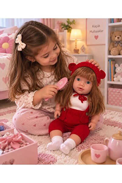 ŞAŞKIN HOUSE SEVİMLİ KONUŞAN MİNA BEBEK UZUN DÜZ SAÇLI TRİKOLU ET BEBEK & OYU...