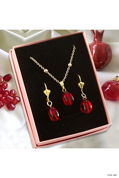 ZERO LAND Ilkestor Glass Art Murano Pomegranate Seed Boxed Set (134422) Penda...
