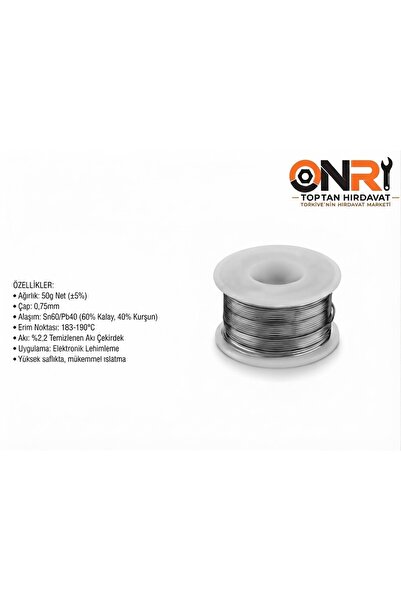 Genel Markalar ONR HIRDAVAT 0.75mm Kendinden Pastalı Lehim Teli Metre İşi (4,...