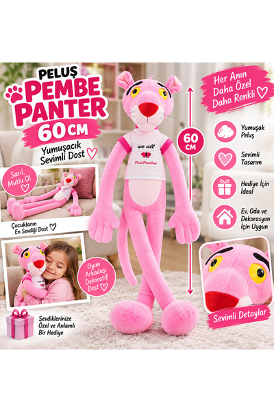 TRUST STORE Plush Pink Panther 60 cm Long-Legged Soft Cute Toy Decorative Gift