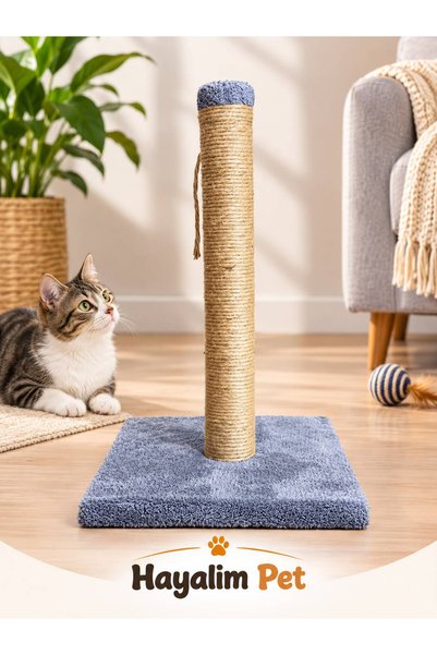 82cm Büyük Boy Kedi Tırmalama Tahtası Tek Parça 7.5 cm Boru Çapı