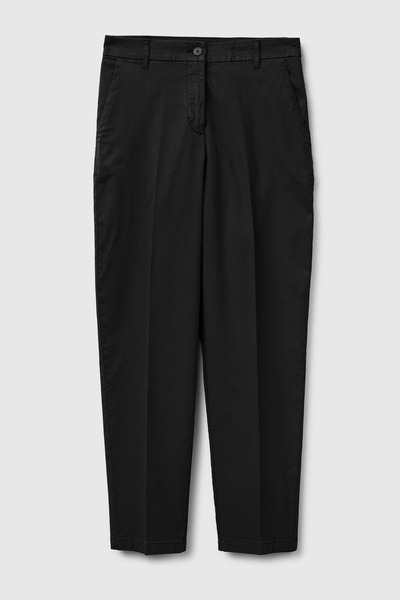 United Colors of Benetton Women's Black Cotton Blend Slim Fit Chino Fabric Tr...
