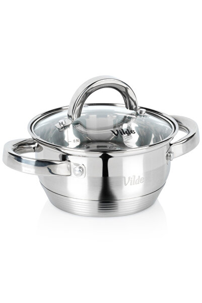 Vilde Oală de oțel cu capac de sticlă INOXCELLENT 14 cm, 1 l