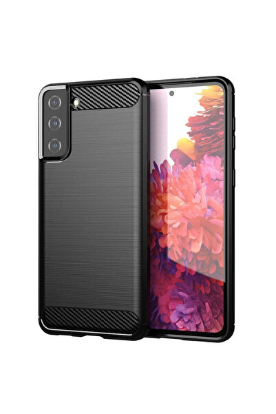 HQ WEAR Husă flexibilă din TPU cu aspect de carbon pentru Samsung Galaxy S21 ...