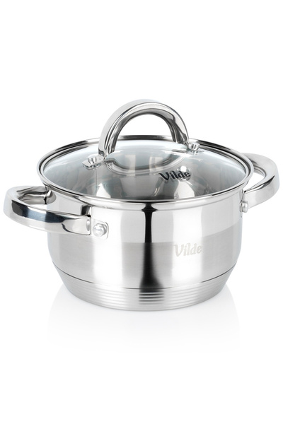 Vilde Oală de oțel cu capac de sticlă INOXCELLENT 16 cm, 1.75 l