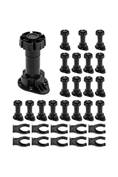 Allmanu 12CM Heavy Duty Plastic Cabinet Legs Adjustable Height 12-15CM, Black...