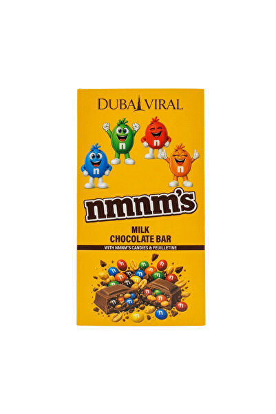 Nmnm's Milk Chocolate Bar with Candies & Feuilletine 160g