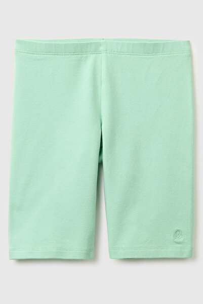 United Colors of Benetton Girl's Green Logo Embroidery Detailed Slim Fit Legg...