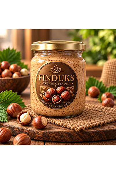 FINDUKS Parçacıklı Fındık Ezmesi 400 g | Yoğun Fındık Lezzeti | Kahvaltılık ( %80 Fındıklı )