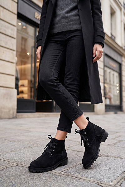 Ayakkabı Fuarı Elit 26Kzyn1703 Women's Genuine Leather Boots Black