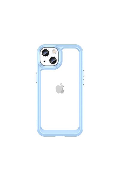 HQ WEAR Carcasă cu ramă din gel Outer Space pentru iPhone 13, Albastru