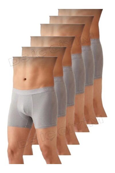 Yıldız Çamaşır 41 Men's Modal Lycra Gray Boxer Shorts 6 Pieces