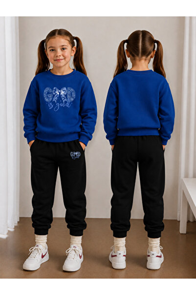 LORVEX Girl's Tracksuit Set Crew Neck Sweatshirt Top and Bottom Set 3 Threade...