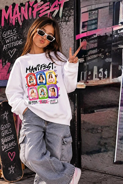 Kidmark Çocuk Modası Kız Çocuk Manifest Baskılı Sweatshirt