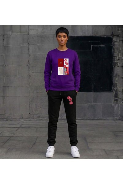 x-compass life Γυναικείο Unisex Oversize Σετ Φούτερ και Παντελόνι Φόρμας Χειμ...