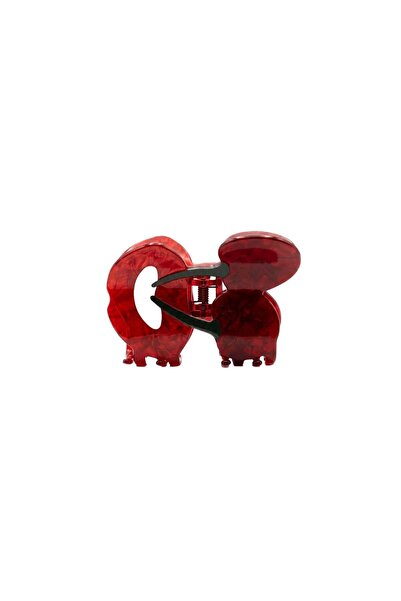 Charmist Tiny Tales Collection Cherry Figured Red Acetate Hair Clip