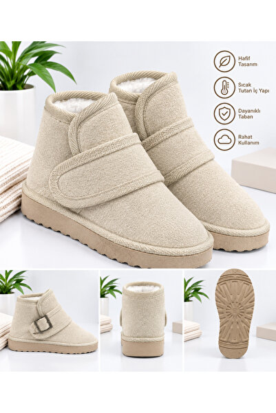 ÖZDE shoes cırtlı Kışlık çocuk yarım kürk peluş ultra rahat hafif bot