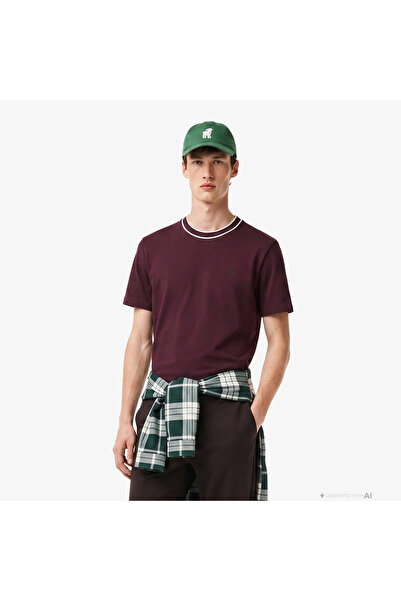 Lacoste Erkek Regular Fit Bisiklet Yaka Bordo T-Shirt