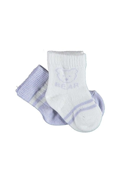 Bibaby Bi Baby Biorganik Bear Girl 2-Piece Baby Socks Bib-68412