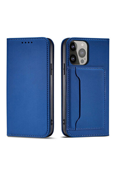 HQ WEAR Husă magnetică pentru carduri pentru iPhone 13 Pro, albastră