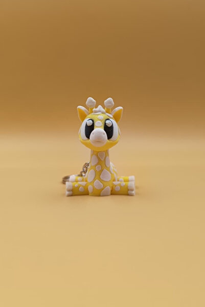 Rodopiva Cute Giraffe Keychain - Movable Keychain Bag Ornament Charm