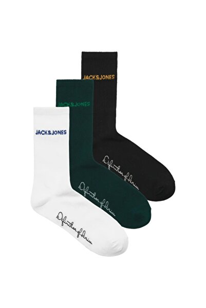 Jack & Jones Σετ 3 ζευγαριών ανδρικών καλτσών, JACBRUNO, Μαύρο