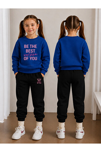 LORVEX Girl's Tracksuit Set Crew Neck Sweatshirt Top and Bottom Set 3 Threade...