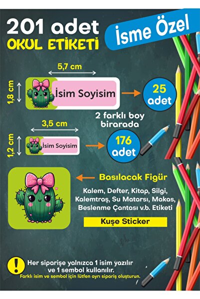 Okul Etiketi Kişiye Özel Okul Etiketi Kalem Defter Etiketi İsimli Sticker İsme Özel Okul Etiketi