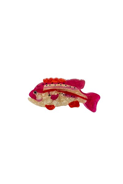 Charmist Tiny Tales Collection Coral Fish Pink Acetate Hair Clip with Fish Fi...
