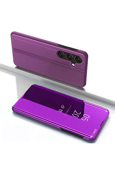 HQ WEAR Husă Clear View pentru Samsung Galaxy S25 cu clapetă - roz