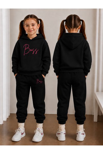 LORVEX Girl's Tracksuit Set Hooded Sweatshirt Top and Bottom Set 3 Thread Thr...