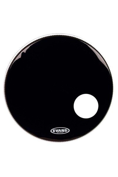 EVANS BD24RB 24" DERİ RESONANT SİYAH KİCK ÖN DELİKLİ TEK KAT