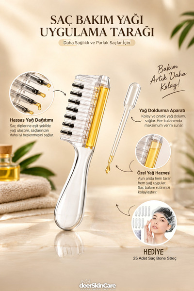 MCA Deerhome Serumia Metal Uçlu Hazneli Saç Dibi Serum ve Bakım Yağı Uygulama...
