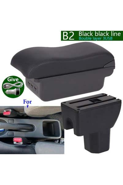 Choice كابل أسود B2 بثلاثة منافذ USB لصندوق مسند ذراع سيارة سوزوكي سبلاش، صند...