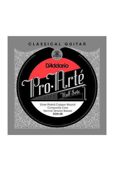 Daddario SCN-3B PRO-ARTE KLASİK GİTAR TELİ, ÜST 3 TEL (SADECE BAS TELLER), NORMAL TENSION