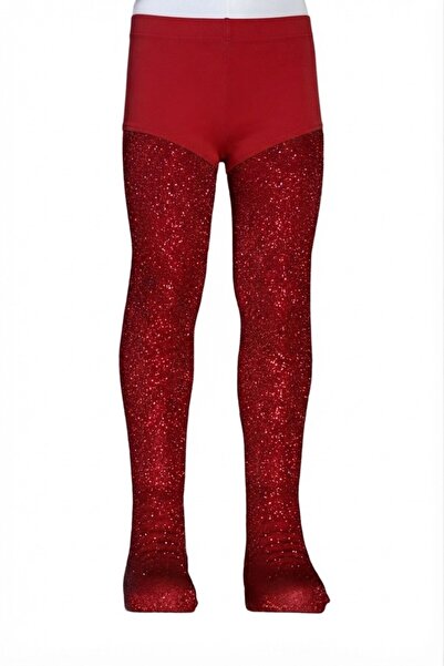 Dore Çorap Girl's Intense Glittery Pantyhose - Red