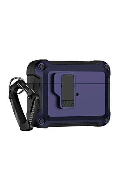 HQ WEAR Husă tip armură pentru Airpods 4 Pro cu carabină - mov