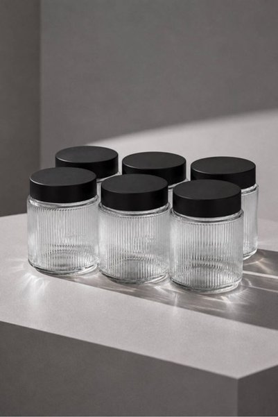 Sarina Glass 6’lı Diamond Cam Saklama Kavanozu Seti 650 cc