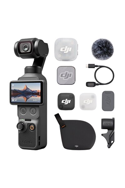 DJI Osmo Pocket 4 Audio Combo, Mic Mini 2 Verici, Cep Gimbal Vlog Kamera, 1" ...