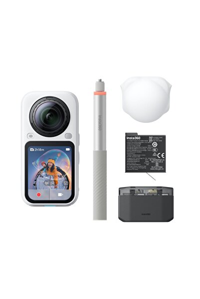 Insta360 X6 Essentials Paketi - 8K 360° aksiyon kamerası, çift 1/2,8 cm sensö...