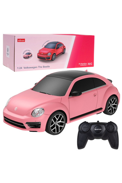 Rastar Mașină RC Volkswagen Beetle, sensibilă la UV, telecomandată, roz, 1:24
