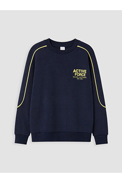 LC Waikiki Peak New Season Navy Blue Crew Neck Boys' Sweatshirt
