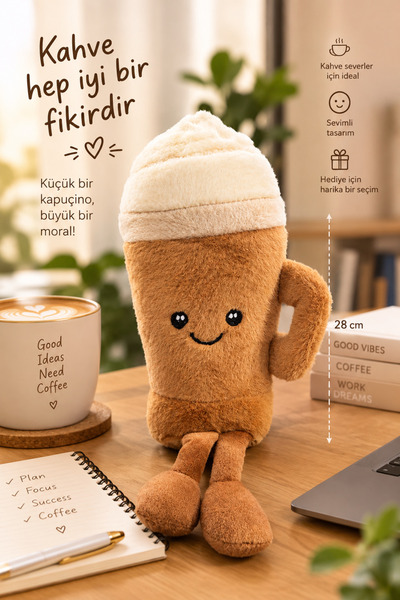 Kmod Life Latte Kahve Peluş Oyuncak Hediyelik