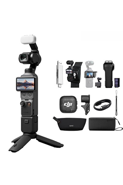DJI Osmo Pocket 4 Creator Combo, Sırt Çantası Tutucu + Koruyucu Case Combo