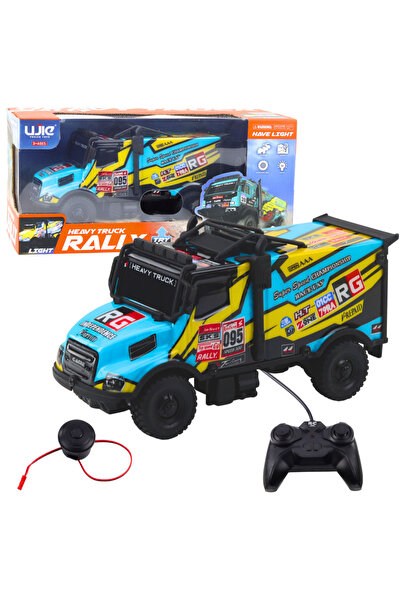 LEAN Camion RC telecomandat cu caroserie turcoaz iluminată