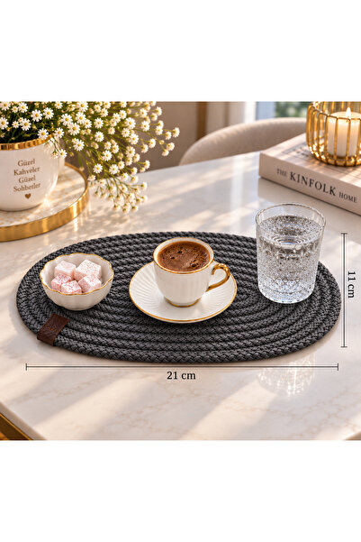 ÖRGÜM Covoraș de cafea tricotat 21x13 cm – Covoraș decorativ pentru cafea și apă