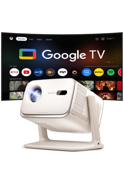 AURZEN Boom mini Akıllı Projektör Dış Mekan, Google TV, 20W Dolby Ses