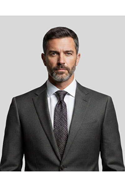 KUMOVO Gray Floral Classic Tie - 8 cm Width